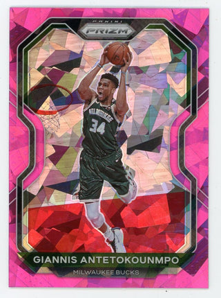 Giannis Antetokounmpo 2021 Panini Pink Prizm #111 Card