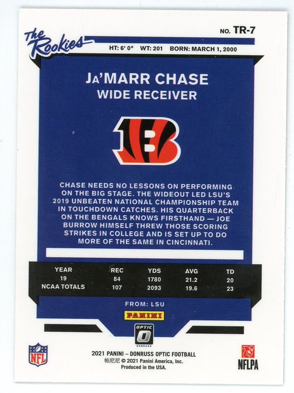 Ja'Marr Chase 2021 Panini Donruss Optic The Rookies Card #TR-7