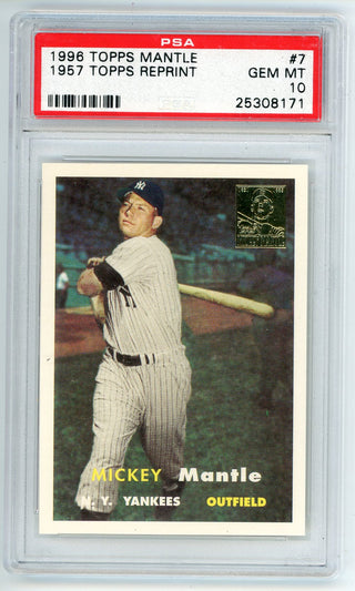 Mickey Mantle 1996 Topps Mantle Reprint #7 PSA 10