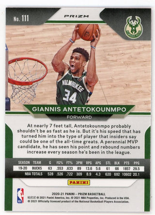 Giannis Antetokounmpo 2021 Panini Pink Prizm #111 Card