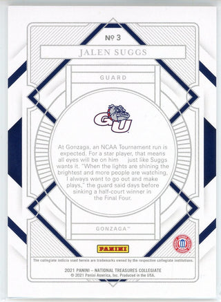 Jalen Suggs 2021 Panini National Treasures Collegiate Rookie Card #3