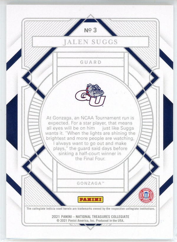 Jalen Suggs 2021 Panini National Treasures Collegiate Rookie Card #3