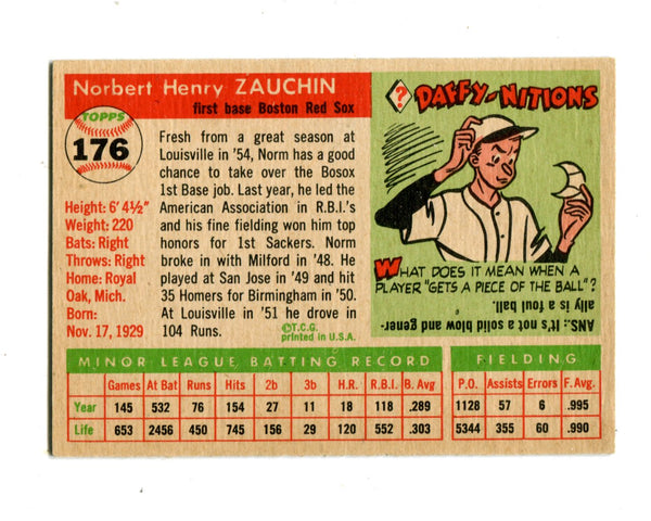 Norm Zauchin 1955 Topps #176 Card