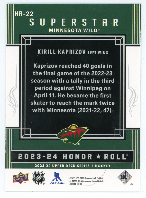 Kirill Kaprizov 2023-24 Upper Deck Honor Roll #HR-22