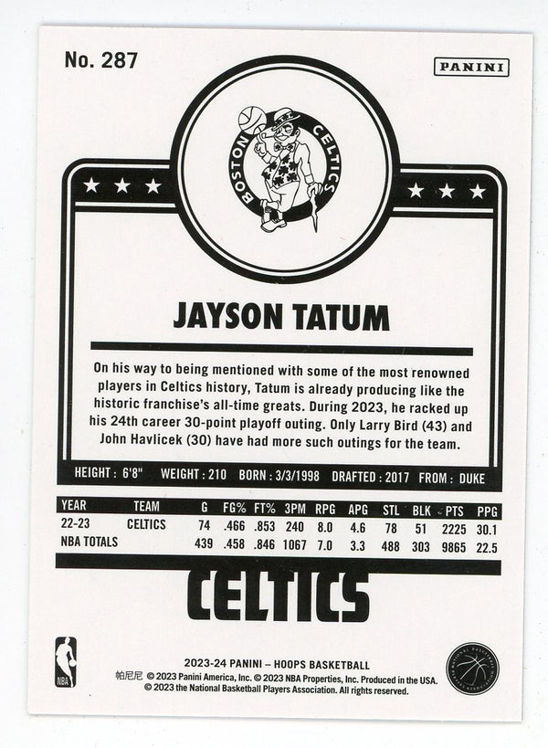 Jayson Tatum 2023-24 Panini Hoops Purple #287