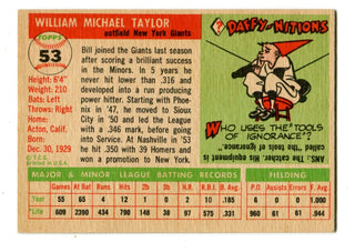 Bill Taylor 1955 Topps #53 Card