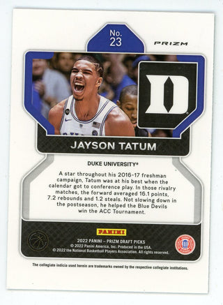 Jayson Tatum 2022 Panini Green Prizm Draft Picks #23