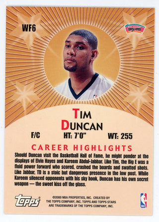 Tim Duncan 2000 Topps Walk of Fame #WF6