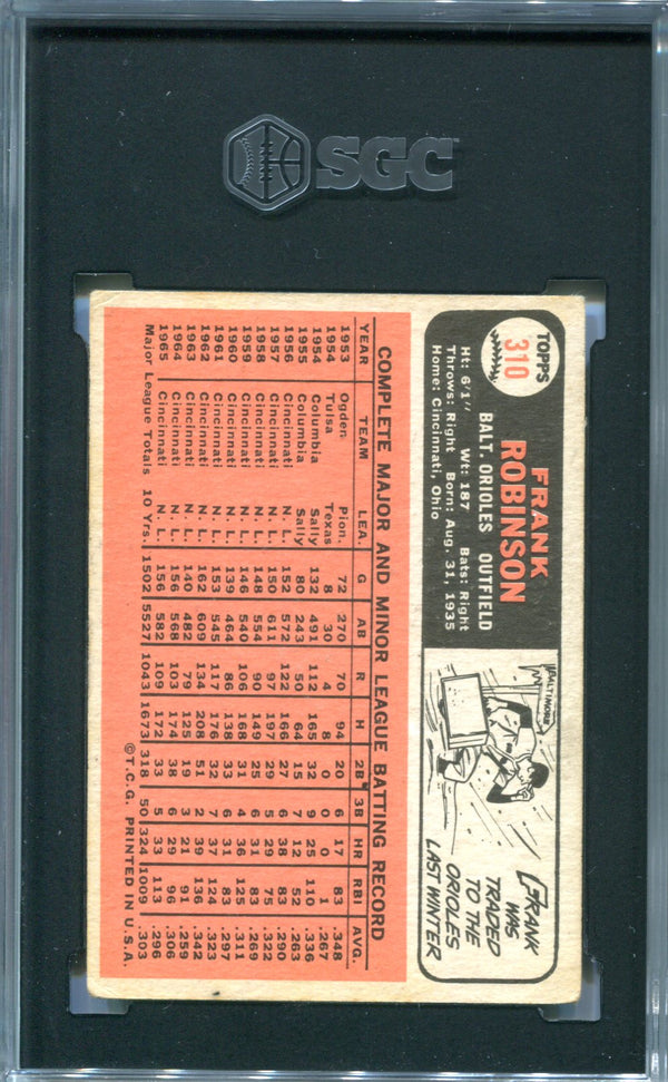 Frank Robinson 1966 Topps #310 SGC 4 Card