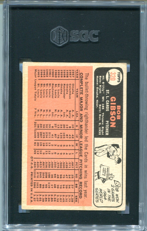 Bob Gibson 1966 Topps #320 SGC 5 Card