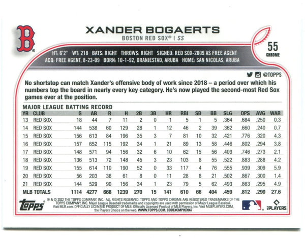 Xander Bogarts Topps Chrome 2022