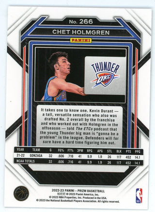 Chet Holmgren 2022-23 Panini Prizm Rookie Card #266