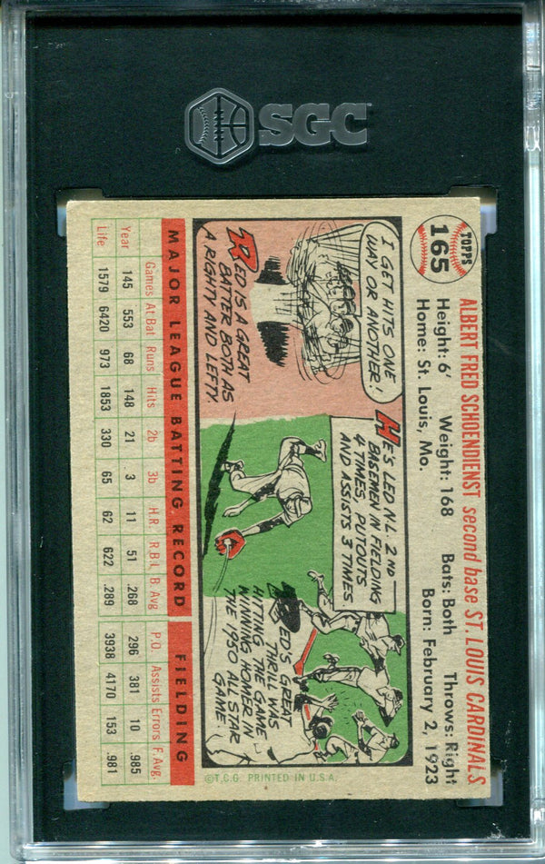 Red Schoendienst 1956 Topps #295 SGC 2.5 Card