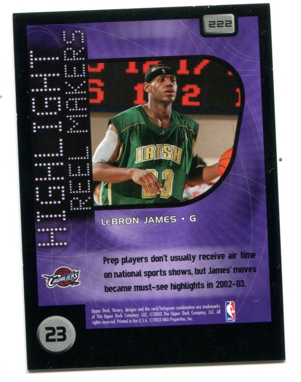 Lebron James 2003 Upper Deck Highlight Reel Makers Victory Card  #222