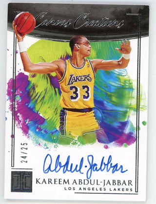 Kareem Abdul-Jabbar Autographed 2020-21 Panini Impeccable Canvas Creations Card #CC-KAJ