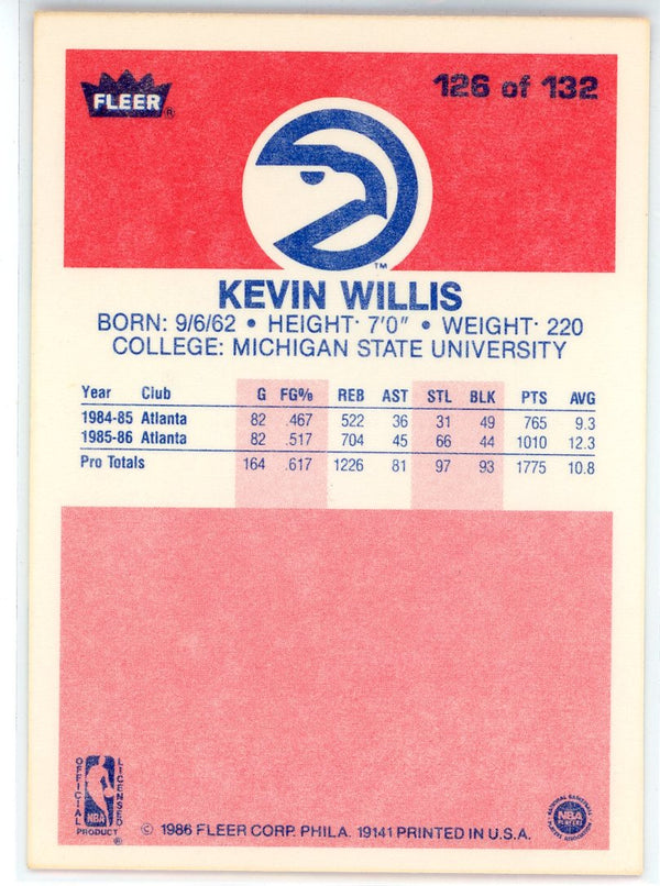 Kevin Willis 1986 Fleer Card #126