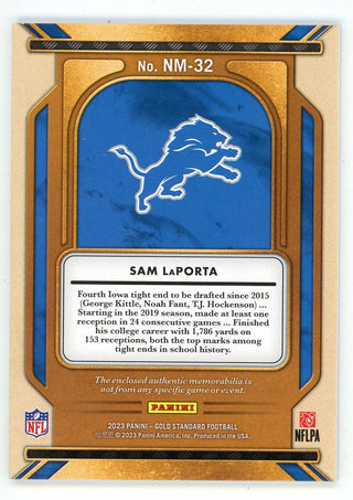 Sam LaPorta 2023 Panini Gold Standard Patch Relic #NM-32