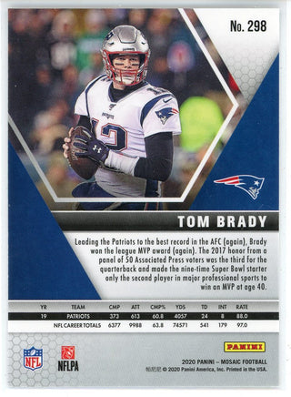 Tom Brady 2020 Panini Mosaic MVP's Card #298