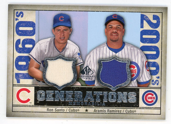 Ron Santo & Aramis Ramirez 2008 Upper Deck Generations Patch Relics #GEN-SR