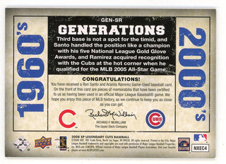 Ron Santo & Aramis Ramirez 2008 Upper Deck Generations Patch Relics #GEN-SR