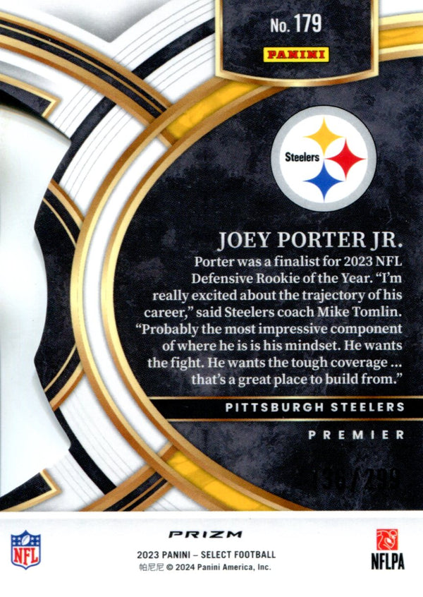 Joey Porter Jr. 2023 Panini Select Rookie Card #179