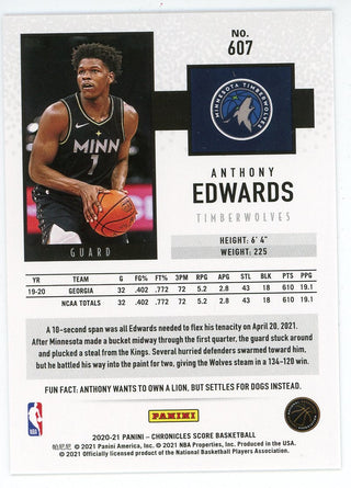 Anthony Edwards 2020-21 Panini Chronicles Score Rookie Card #607