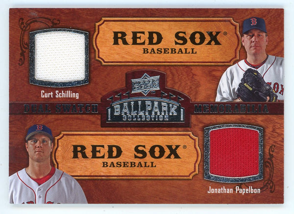 Curt Schilling/ Jonathan Papelbon 2008 Ballpark Collection Dual Swatch Patch Relic #191