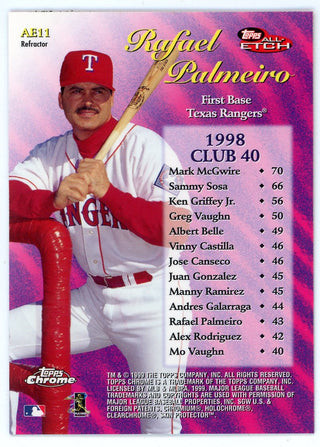 Rafael Palmeiro 1999 Topps Chrome Club 40 All Etch #AE11