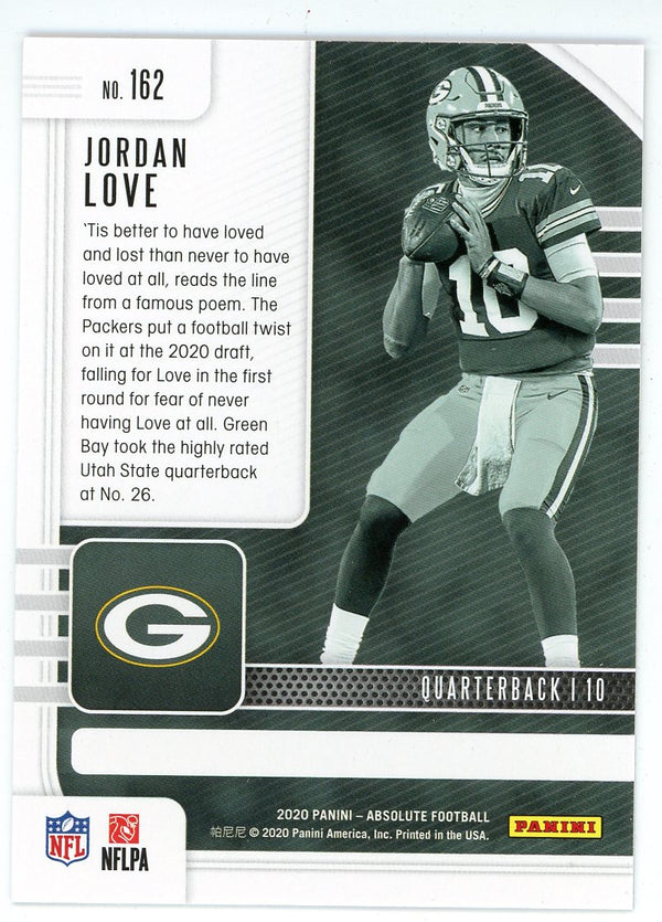 Jordan Love 2020 Panini Absolute Rookie Card #162