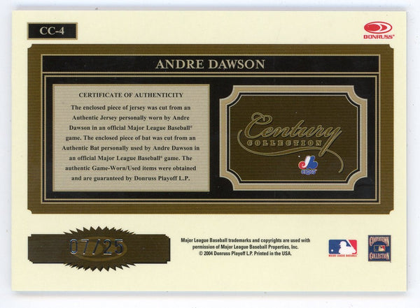 Andre Dawson 2004 Donruss Century Collection Bat/Patch Relic #CC-4