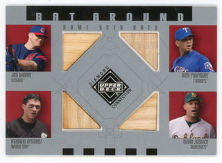 Jim Thome, Alex Rodriguez, Magglio Ordonez, David Justice 2002 Upper Deck Bat Around Bat Relics #B-TROJ