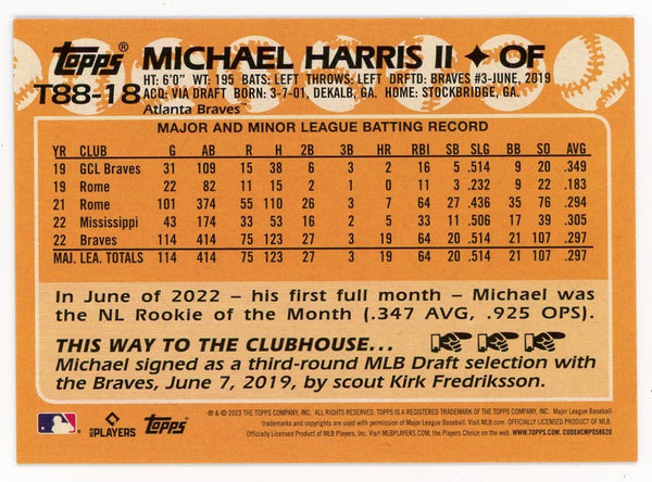 Michael Harris II 2023 Topps 35th Anniversary #T88-18 Card