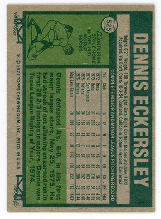 Dennis Eckersley 1977 Topps #525