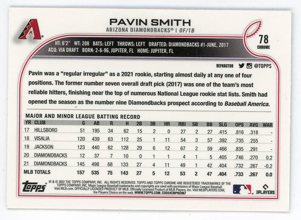 Pavin Smith 2022 Topps Chrome #78