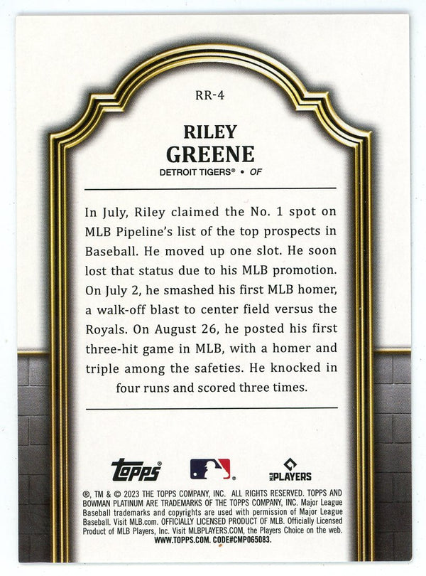 Riley Greene 2023 Topps Bowman Platinum Renowned Rookies #RR-4