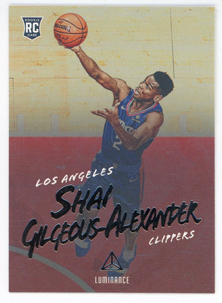 Shai Gilgeous-Alexander 2018-19 Panini Chronicles Luminance Rookie Card #162