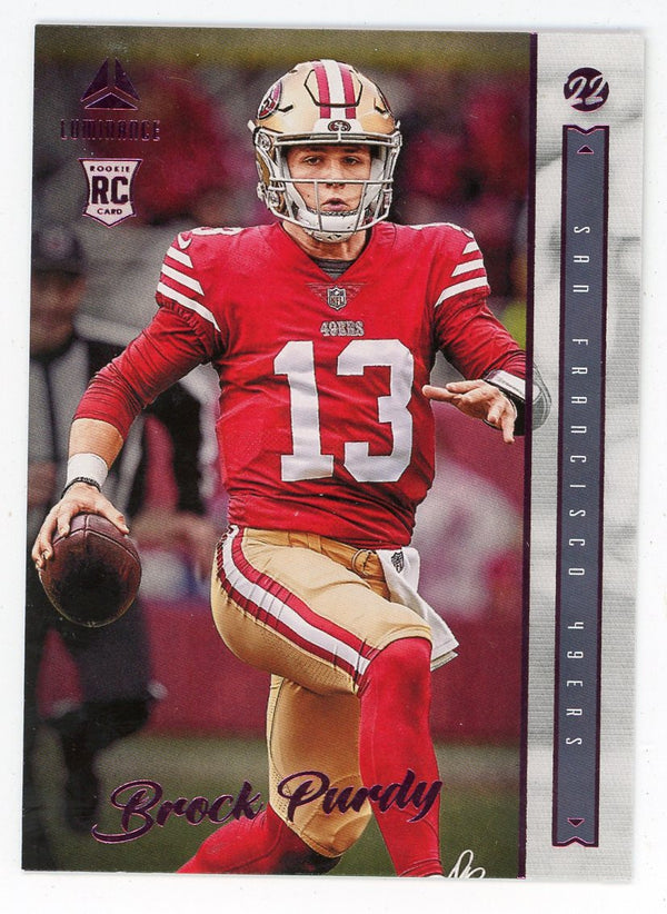 Brock Purdy 2022 Panini Chronicles Luminance Rookie Card #213