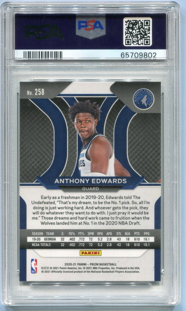 Anthony Edwards Panini Prizm 2020 Rookie PSA 10