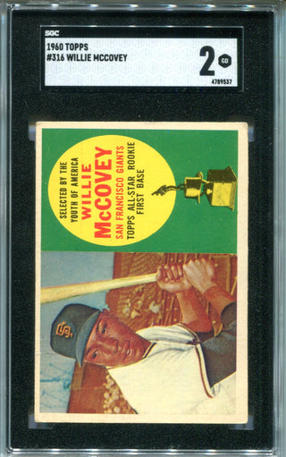 Willie McCovey 1960 Topps #316 SGC 2 Card