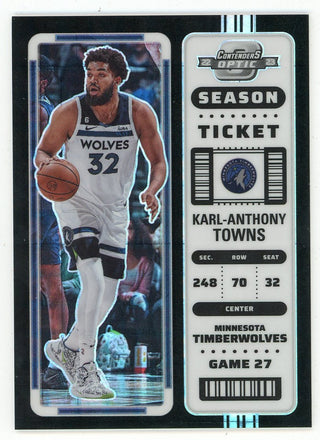 Karl-Anthony Towns 2022-23 Panini Contenders Optic Season Ticket #45