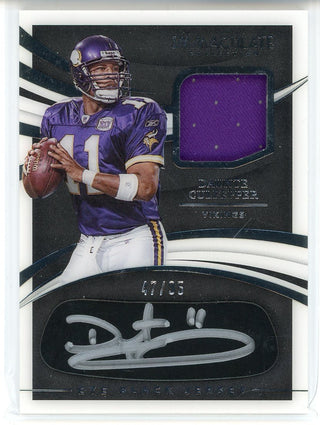 Daunte Culpepper Autographed 2021 Panini Immaculate Collection Eye Black Jersey Patch Card #IEJ-DC