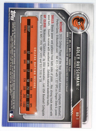 Adley Rutschman 2019 Topps 1st Bowman Card #BD-1