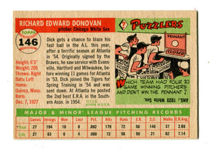 Dick Donovan 1955 Topps #146 Card