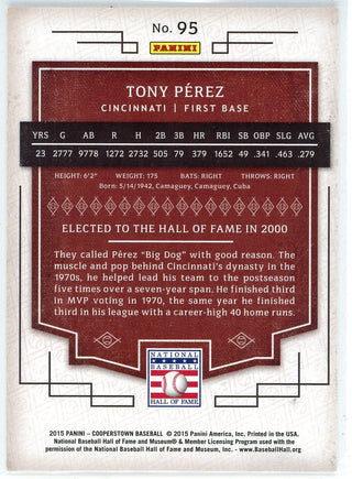 Tony Perez 2015 Panini Cooperstown Card #95