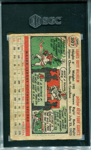 Hoyt Wilhelm 1956 Topps #307 SGC 2 Card