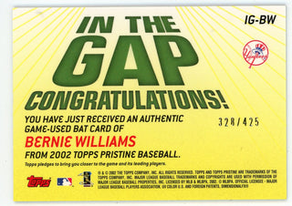 Bernie Williams 2002 Topps In The Gap Bat Relic #IG-BW