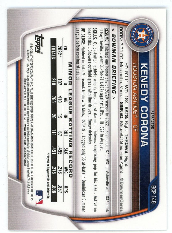 Kenedy Corona 2023 Topps 1st Bowman Chrome #BCP-148