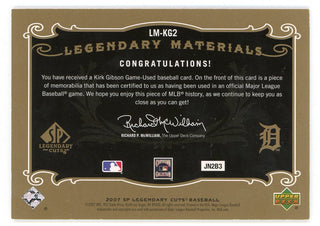 Kirk Gibson 2007 Upper Deck SP Legendary Cuts #LM-KG2