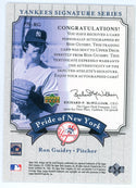 Ron Guidry 2003 Upper Deck Autographed Pride of NY Card #PN-RG