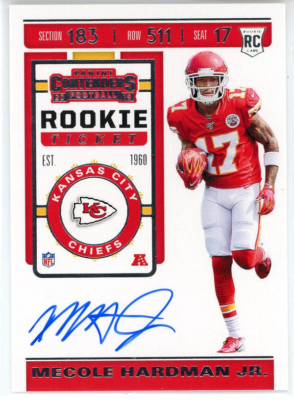 Mecole Hardman Jr. Autographed 2019 Panini Contenders Rookie Ticket Card #115